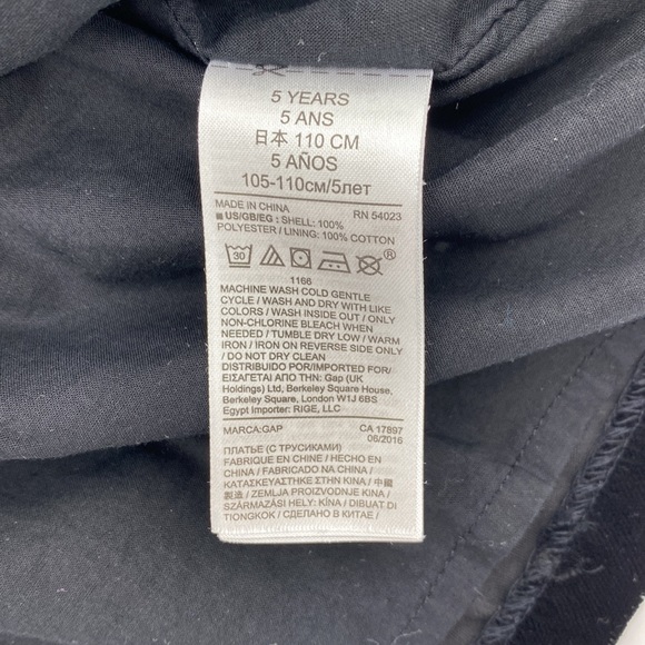 Gap Black Velvet Dress Girls Size 5 - Picture 8 of 9